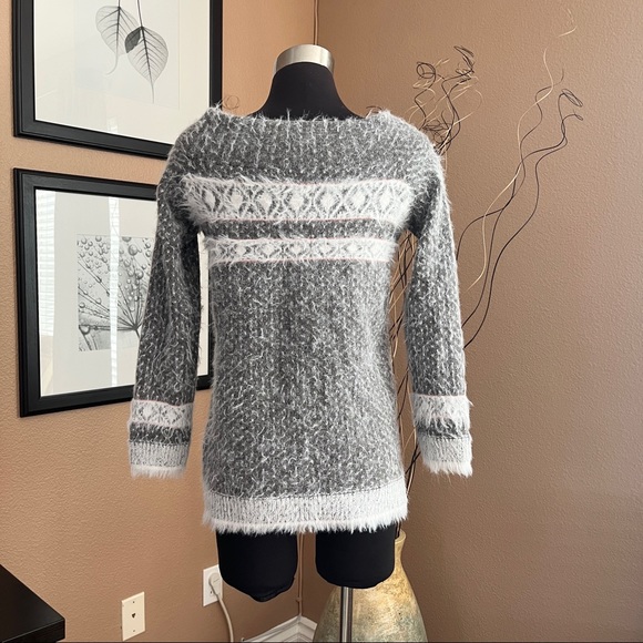 Sleeping On Snow Anthropologie Faroe Off The Shoulder Sweater Small Gray Wool - Picture 3 of 10
